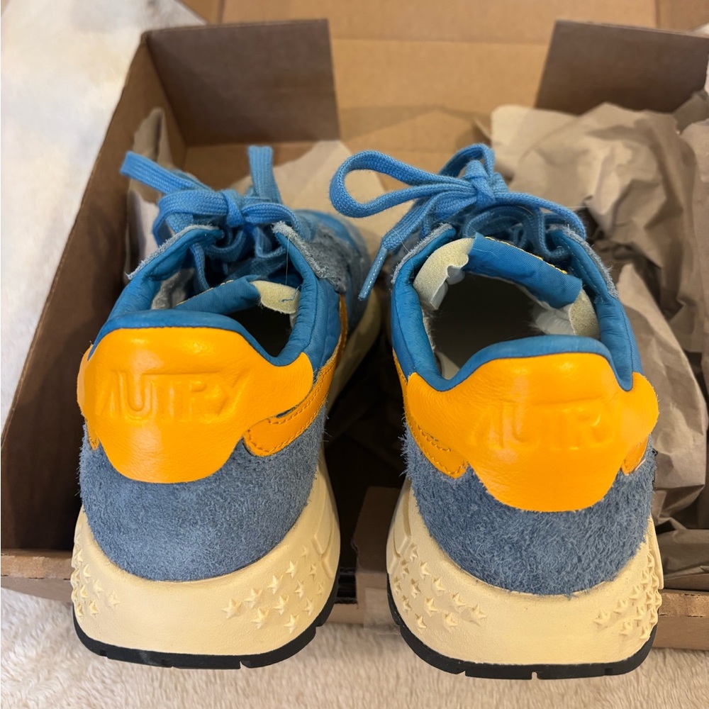 Autry Blue & Yellow Suede Runner Sneakers - Women's - Picture 2 of 6